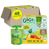 GoGo squeeZ No Sugar Added Apple Pouches, Hiking Backpack and Beach Tote Snack, No Refrigeration Needed, 3.2 oz, 48 Count