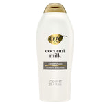 OGX Coconut Milk Moisturizing Shampoo, Microplastic-Free Hydrating Shampoo for Dry Hair, Worry-Free Formula for Sensitive Households, 25.4 fl. oz