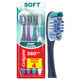 Colgate 360 Deep Clean Soft Toothbrush 4-Pack – Practical Housewarming Gift for a Fresh, Polished New Home