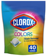 Clorox 2 for Colors Packs – Single-Dose 3-in-1 Laundry Booster for Clutter-Free Laundry Rooms, 40 Count
