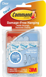 Command Clear Refill Strips for Hooks – Invisible Adhesive for an Uncluttered Wall Aesthetic