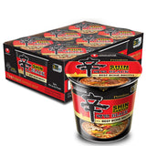 Nongshim Shin Black Noodle Soup – Single-Serve Spicy Bowl for Camping Trips and Glamping Nights, Pack of 6