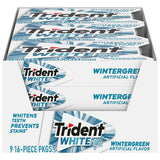 Trident White Sugar-Free Gum – Desk-Side Focus Companion for Workday Freshness, 9 Packs of 16 Pieces