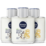NIVEA MEN Real Madrid Sensitive Post Shave Balm – Daily Calming Aftershave Ritual for Sensitive Skin, 3.3 oz 3-Pack