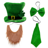 CreepyParty St. Patrick's Day Costume Set – Family Friendly Irish Outfit for Office and Home Celebrations, Adult Sized 4-Piece Kit