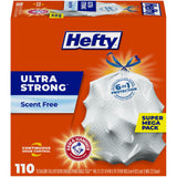 Hefty Ultra Strong 13 Gallon Trash Bags – Minimalist Drawstring Garbage Bag for Styled Pantry and Mudroom Cans, 110 Count