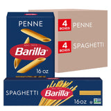 Barilla Penne & Spaghetti Variety Pack (8 Boxes) – Weeknight Pasta Pantry Staple for Family Dinners