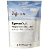 Sky Organics Epsom Salt Bath Soak - Pure Unscented Magnesium Salts in Simple Resealable 5 lb Bag