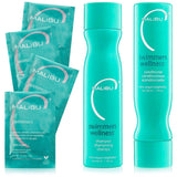 Malibu C Swimmers Summer Essentials Shampoo, Conditioner & Hair Mask Set – Gentle Post-Swim Hair Care for Kids and Adults, Family-Safe 6 Ct