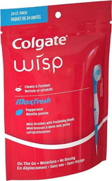 Colgate Optic White Wisp Portable Toothbrush – Travel & Adventure Ready, Cool Mint 24 Pack