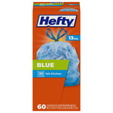 Hefty Blue Trash Bags 13 Gallon – Simple Drawstring Waste Bag for Minimalist Pantry and Kitchen