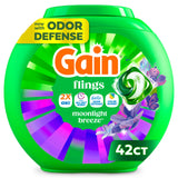 Gain Flings Moonlight Breeze Laundry Pacs – Thoughtful Housewarming Gift for Her, 4-in-1 Odor Defense Laundry Pods