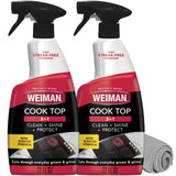 Weiman 2-Pack Cooktop Cleaning Spray & Microfiber Cloth – Streak-Free Shine for Stylish Open-Concept Kitchens and Center Island Displays