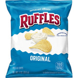 Ruffles Original Potato Chips 1oz Bags (40 Pack) – Office Pantry Bulk Snack for Break Room and Conference Tables