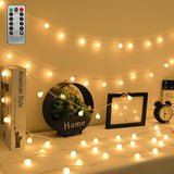 ZIMINGU Outdoor Globe String Lights – IP Waterproof Mini LED Fairy Lights for Porch Pergola and Garden Fence, Warm White USB Plug In