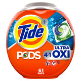 Tide Pods 4-In-1 Ultra Oxi Laundry Pacs for Sensitive Skin Workout Wear, Fresh Scent After Active Days