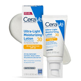 CeraVe Ultra-Light Moisturizing Lotion SPF 30 – Travel-Size Daily Face Protection for Trips and Commutes