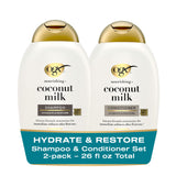 OGX Nourishing Coconut Hair Care Duo – Mother's Day & Housewarming Gift Idea, Sulfate Free Hair Set for Women with Dry Hair