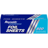 Reynolds Wrap Pop-Up Aluminum Sheets – Simple No-Cut Foil Solution for Streamlined Cafeteria Stations, Pre-Cut 500 Count Box
