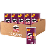 Pringles BBQ Potato Crisps – After-School Pantry Snack for Kids, 12 Resealable Mini Cans