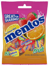 Mentos Chewy Mint Candy Fruit Rolls – Safe Individually Wrapped Lunchbox Treats for Kids' Lunchboxes and After-School Snacks