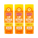 O'Keeffe's Lip Repair SPF 35 Stick – 80-Minute Water-Resistant Balm for Beach and Pool Days, 3-Pack