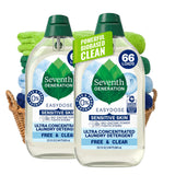 Seventh Generation Ultra Concentrated Laundry Detergent – Streamlined Free & Clear Wash for Intentional, Clutter-Free Apartment Living, 2 Pack