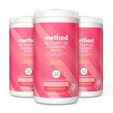 Method All-Purpose Cleaning Wipes Pink Grapefruit – One-Step Multi-Surface Wipes for Clutter-Free Cleaning
