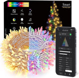 BrizLabs Color Changing Smart Christmas Lights – Calming Bath Time Wind Down Lighting, 98ft 300 LED Dimmable Warm White Mood String