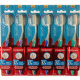 Colgate Slim Soft Gliding Tips Toothbrush, Extra Soft Pack of 6 - Streamlined Bathroom Essential for Clutter-Free Counters