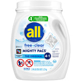 All Free Clear Mighty Pacs – Baby-Safe Laundry Detergent for Nursery and Kids' Room Clothes, 60 Pacs