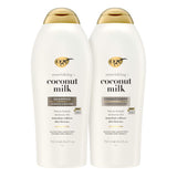 OGX Coconut Milk Shampoo & Conditioner Set – Tropical Scented Hair Care for Stress Relief, Aromatherapy Shower Experience for Her