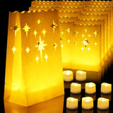 Homemory Luminary Bags with Flameless LED Tealights – Baby Shower and Nursery Safe Glow