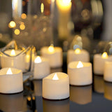 Homemory 48-Pack Minimalist LED Tea Lights – Clean White Base, Subtle Flicker for Uncluttered Spaces & Intentional Home Design