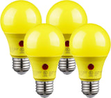 TORCHSTAR Sensor A19 LED Bulb – Coach Lantern and Wall Sconce Decor Accent, Dusk to Dawn Warm Glow, 9W 800 Lumens, Pack of 4