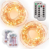 Tenergy LED String Lights – Living Room Aesthetic Lighting, 16.5ft Copper Wire, 8 Modes, No Outlet Needed