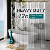 AmazerBath 12 Gauge Clear Shower Curtain Liner 72x72 – Uncluttered Bathroom Staple for Intentional Small Spaces