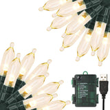 Flameless LED String Lights with 6 Hour Auto Timer and Cool to Touch Bulbs, Safer Alternative to Candles for Home and Patio, Waterproof USB or Battery