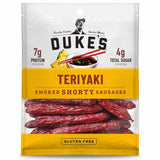 Duke's Pork Teriyaki Smoked Shorty Sausages – Portable Protein Snack for Hiking and Trail Lunches, 5 oz