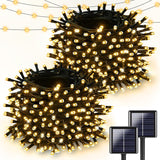 Lumify Solar Twinkle Lights 2 Pack 144FT – Portable Outdoor Decor for RV Patios, Fences and Backyard Parties