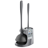 MR.SIGA 2-in-1 Toilet Cleaning Set – Hygienic Drip-Catching Holder That Keeps Brushes Off Counters in Family Bathrooms