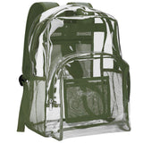 Vorspack Clear Backpack Heavy Duty 8-Pocket PVC See-Through Laptop Bag for Professionals and Students - Black