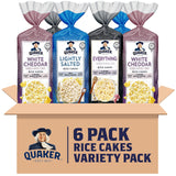 Quaker 3-Flavor Rice Cakes Pack of 6 – Light Crunchy Snack for Mindful Eating and Weight-Management Goals