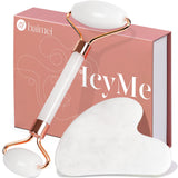 BAIMEI IcyMe Jade Roller and Gua Sha Set – Thoughtful Housewarming Gift for Women, Elegant Self Care Box