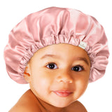YANIBEST Reversible Satin Bonnet for Kids – Adjustable Hair Protection for Crib, Stroller, and Naptime