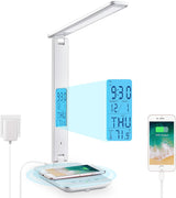 LAOPAO Wireless Charging Lamp for Intentional Living – One-Touch Controls, LCD Display, and Foldable Base for Uncluttered Desks