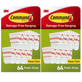 Command Poster Strips for Cozy Home Styling, No-Nail Wall Hangers for Seasonal Signs and Framed Prints in Living Room