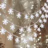 Snowpin 100 LED Snowflake Fairy Lights – Living Room Holiday Centerpiece, Flexible Wire for Fireplace and Window Frame Styling
