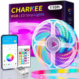 CHARKEE 130ft LED Strip Lights – Calming Color Changing Lights for Bedroom Wind Down and Evening Relaxation Ritual