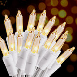 Outdoor String Lights Mini Clear 32ft White Wire for Covered Patio and Pergola Evening Entertaining, UL Certified Incandescent